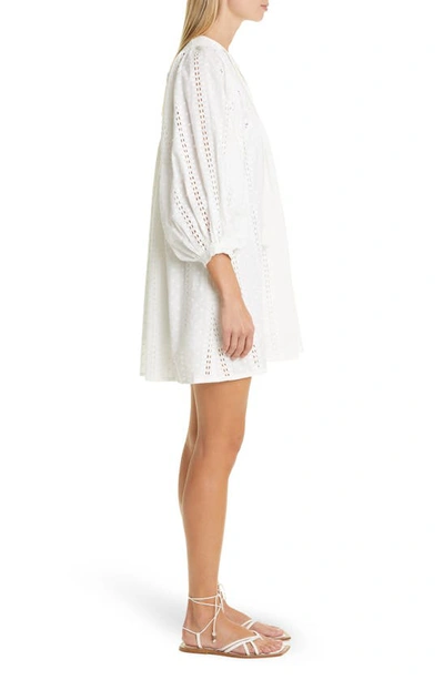 Mille Daisy Long Sleeve Dress In Pearl Polka Dot Eyelet