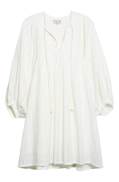 Mille Daisy Long Sleeve Dress In Pearl Polka Dot Eyelet
