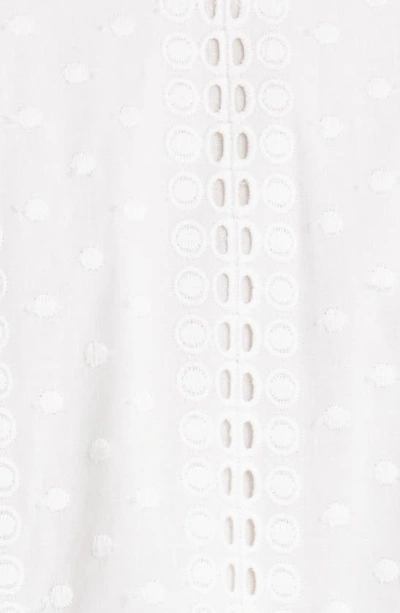Mille Daisy Long Sleeve Dress In Pearl Polka Dot Eyelet