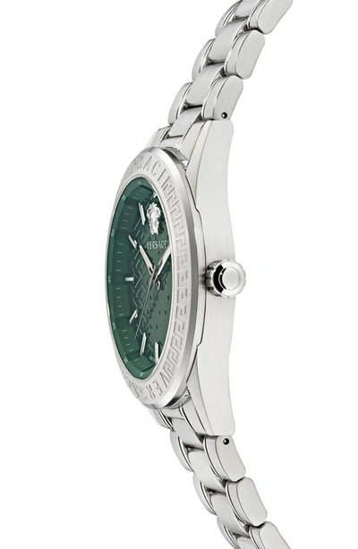 Shop Versace V-code Bracelet Watch, 42mm In Stainless Steel