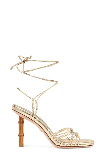 Shop Veronica Beard Cabot Ankle Wrap Sandal In Gold