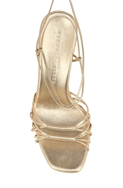 Shop Veronica Beard Cabot Ankle Wrap Sandal In Gold