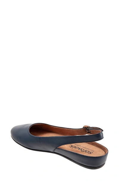 Softwalk Sandy Slingback Flat Sandal In Navy