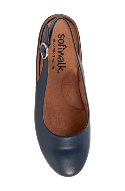 Softwalk Sandy Slingback Flat Sandal In Navy