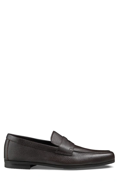 John Lobb Men's Thorne Soft Textured Leather Penny Loafers In Brown