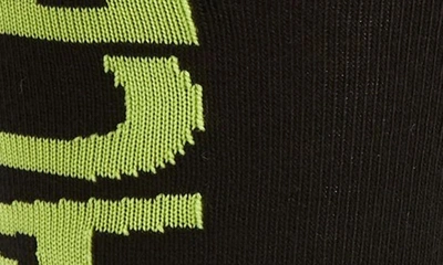 Shop Versace Logo Crew Socks In Black/ Lime