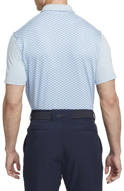 Shop Nike Dri-fit Player Argyle Polo In Boarder Blue/ Brushed Silver