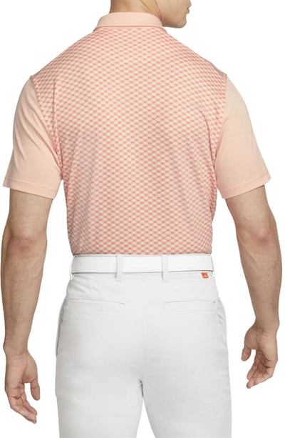 Shop Nike Dri-fit Player Argyle Polo In Arctic Orange/ Brushed Silver