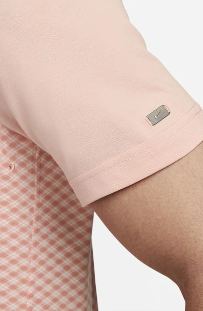 Shop Nike Dri-fit Player Argyle Polo In Arctic Orange/ Brushed Silver