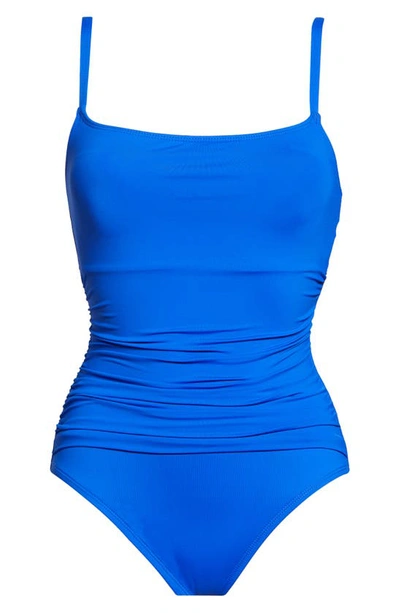 Shop La Blanca Island Goddess One-piece Swimsuit In Sapphire