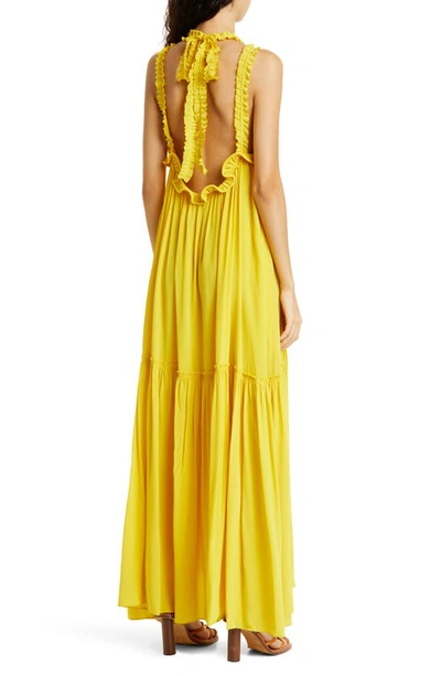 Shop Ulla Johnson Celeste Silk Maxi Dress In Sunsprite