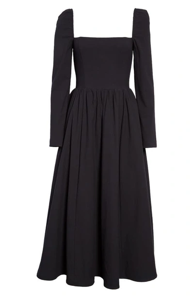 Shop Reformation Elly Long Sleeve Dress In Black