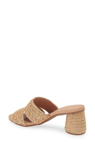 Chocolat Blu Raffia Slide Sandal In Natural Raffia