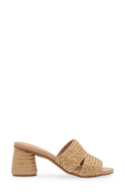 Chocolat Blu Raffia Slide Sandal In Natural Raffia
