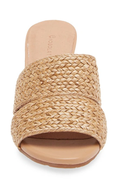 Chocolat Blu Raffia Slide Sandal In Natural Raffia