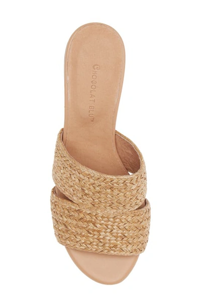 Chocolat Blu Raffia Slide Sandal In Natural Raffia