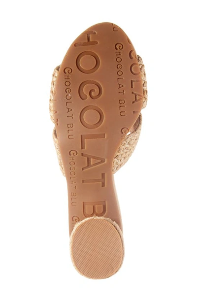 Chocolat Blu Raffia Slide Sandal In Natural Raffia