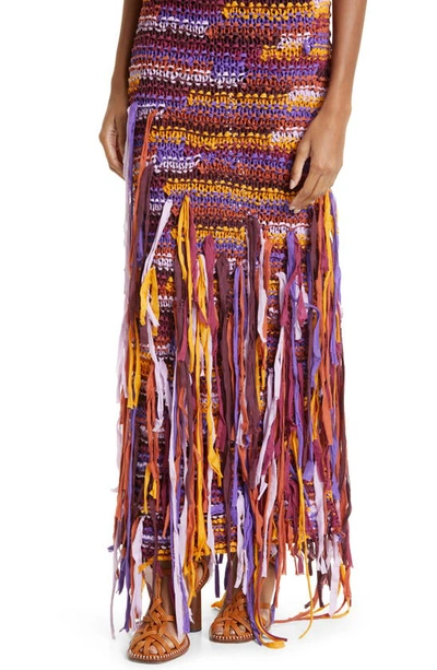 Shop Ulla Johnson Emmalina Crochet Fringe Cotton & Silk Maxi Dress In Violet