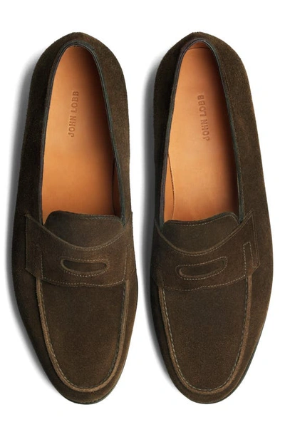 John Lobb Lopez Penny Loafer In Brown