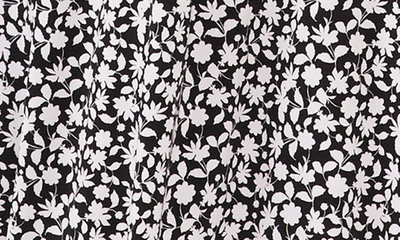 Shop Chaus Floral Belted V-neck Midi Dress In Black/ White