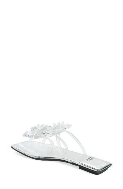Shop Jeffrey Campbell Crystalize Slide Sandal In Silver Patent Clear