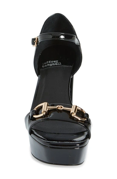 Shop Jeffrey Campbell Clever Platform Sandal In Black Patent Gold