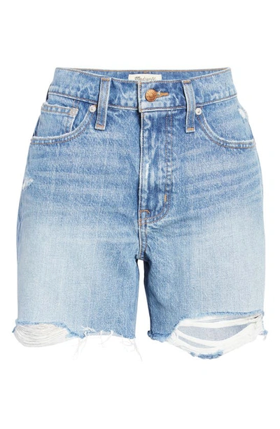 Shop Madewell Relaxed Mid Length Denim Shorts In Brockport Wash