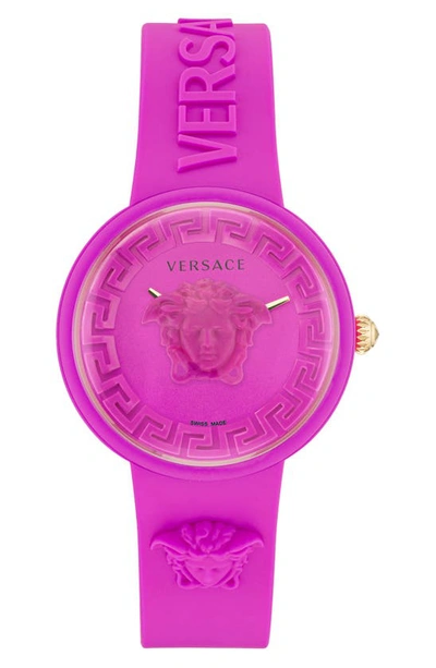 Shop Versace Medusa Pop Silicone Watch, 39mm In Pink