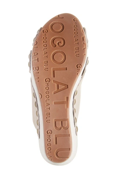 Shop Chocolat Blu Yuki Platform Wedge Slide Sandal In Taupe Leather