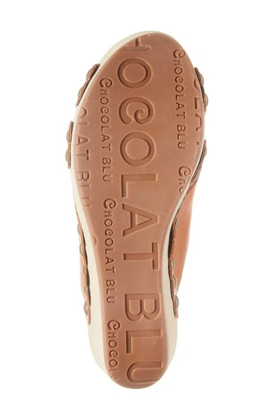 Shop Chocolat Blu Yuki Platform Wedge Slide Sandal In Camel Leather