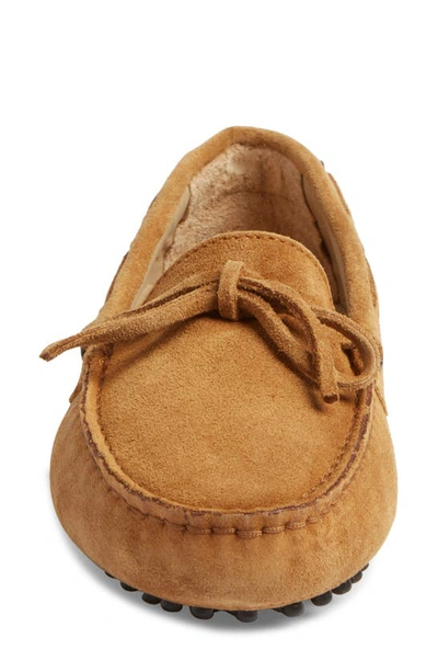 Shop Ann Mashburn Moc Toe Driving Shoe In Camel Suede