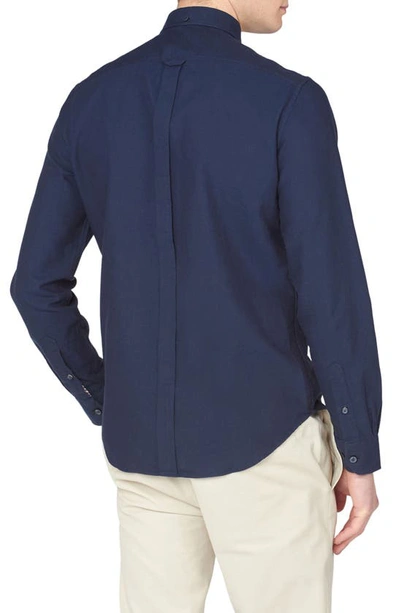 Shop Ben Sherman Organic Cotton Button-down Oxford Shirt In Dark Navy