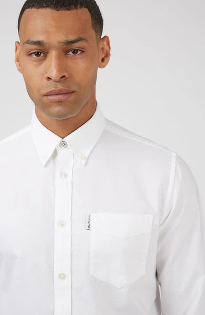 Shop Ben Sherman Organic Cotton Button-down Oxford Shirt In White