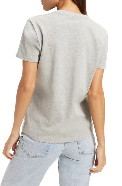 Shop Good American Supima® Cotton Girlfriend T-shirt In Heather Grey001