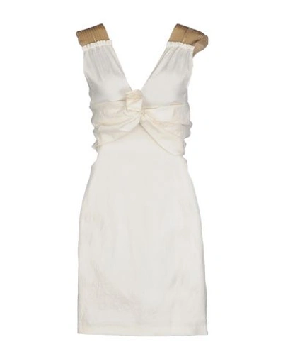 Blumarine Short Dress In Ivory