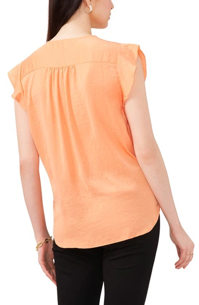 Chaus Flutter Sleeve Blouse In Orange Blossom