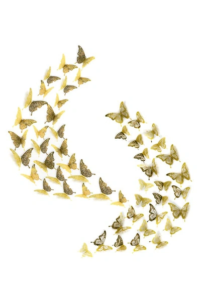 Shop Walplus Gold Floral 3d Butterflies Mix