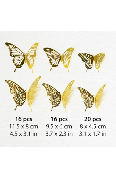 Shop Walplus Gold Floral 3d Butterflies Mix