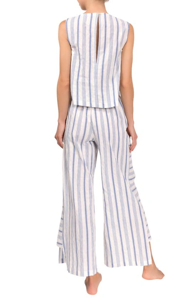Everyday Ritual Piper Stripe Cotton Pajamas In Blueberry Stripe