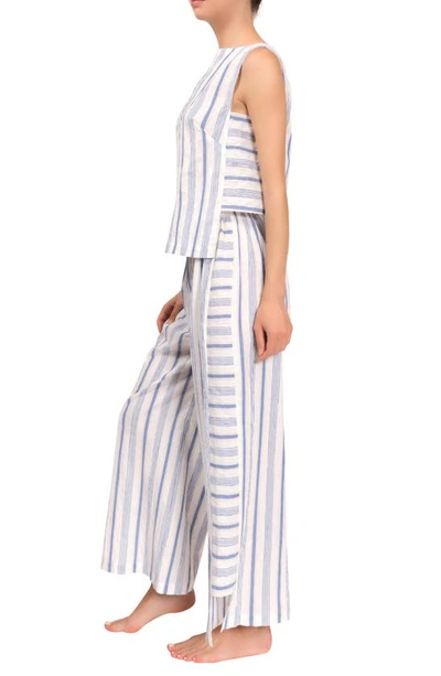Everyday Ritual Piper Stripe Cotton Pajamas In Blueberry Stripe