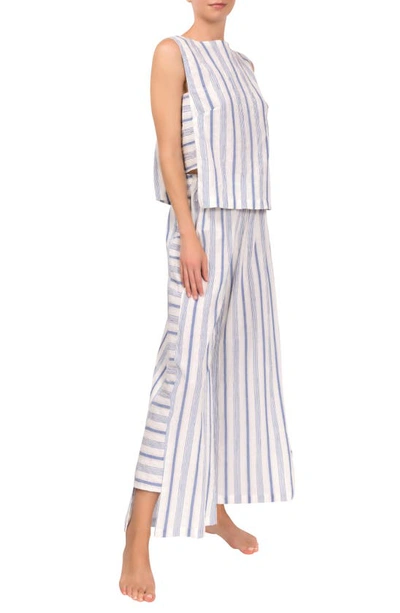 Everyday Ritual Piper Stripe Cotton Pajamas In Blueberry Stripe