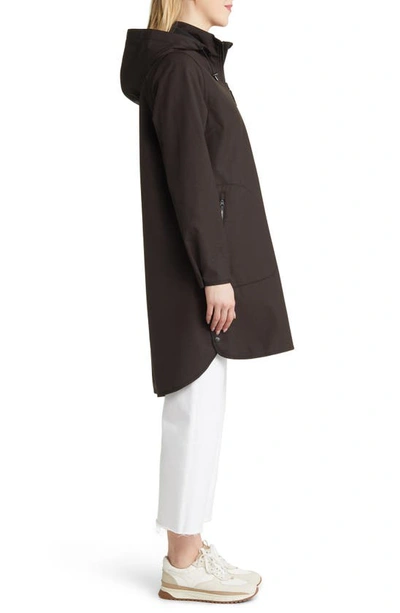 Shop Ilse Jacobsen Hooded Water Repellent Rain Jacket In Black