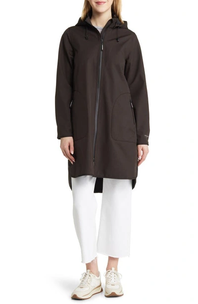 Ilse Jacobsen Hooded Water Resistant Rain Jacket In Black