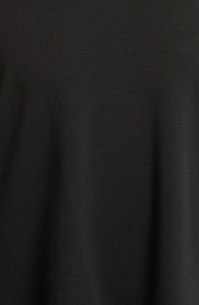 Shop Eileen Fisher Crewneck Boxy Stretch Jersey Top In Black