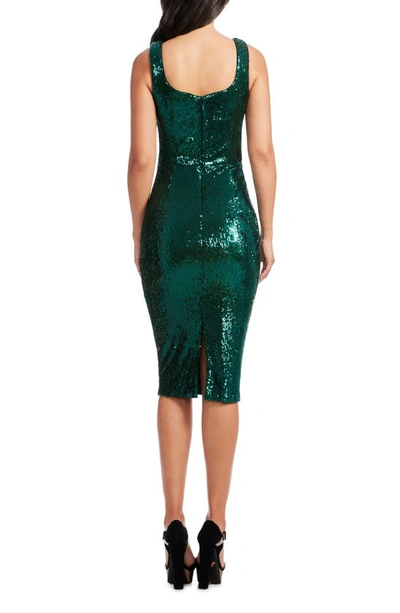 Shop Dress The Population Sloane Sequin Sheath Dress In Deep Emerald