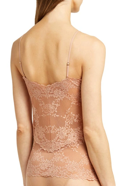 Shop Natori Heavenly Lace Camisole In Glow