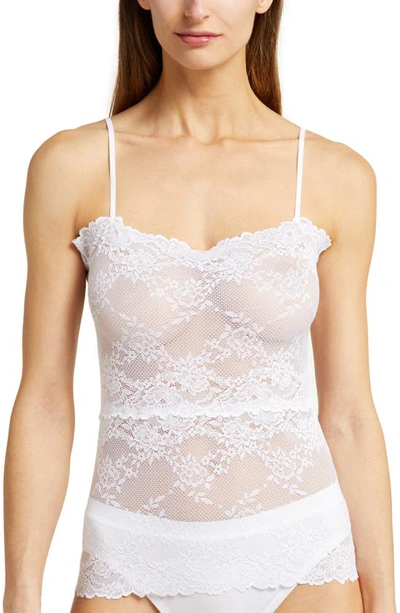 Shop Natori Heavenly Lace Camisole In Wht