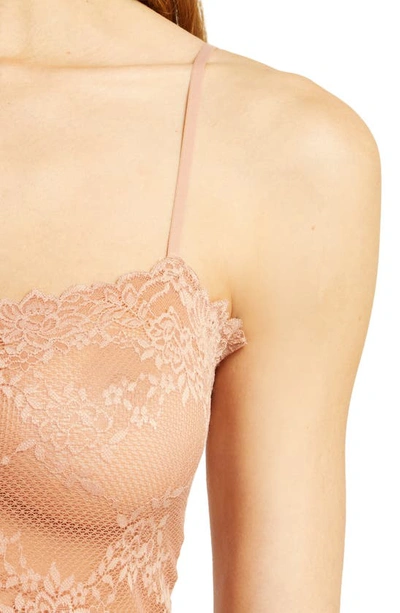 Shop Natori Heavenly Lace Camisole In Glow