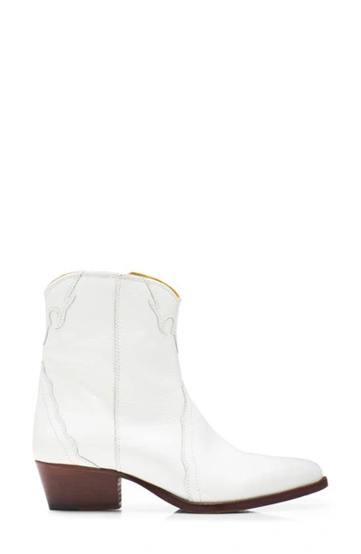 Shop Free People New Frontier Western Bootie In White Leather