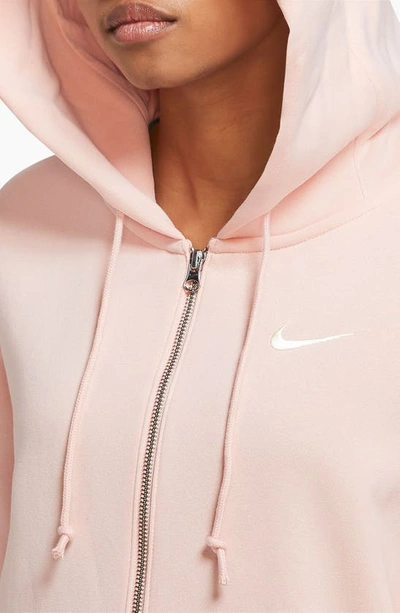 Nike Sportswear Phoenix Long Zip Hoodie In Arctic Orange/ Sail